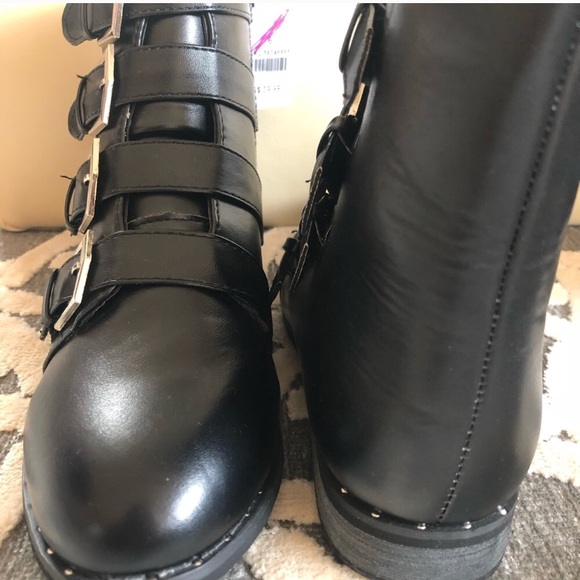 SIZE 6 NEW BLACK BOOTS WITH BUCKLES - Picture 6 of 9